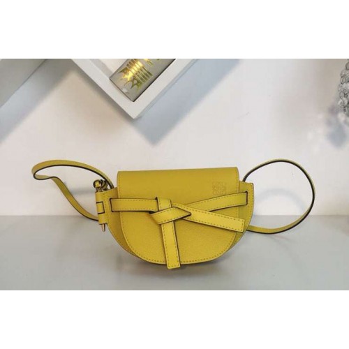 Loewe Mini Gate Bags Original Leather Yellow