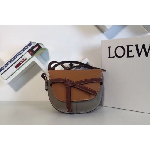 Loewe Gate Small Bags Original Leather Amber Light Grey Rust Colour