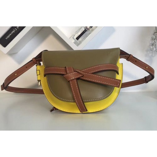 Loewe Gate Small Bags Original Leather Leaf Yellow