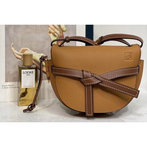 Loewe Mini Gate Dual bag in Brown soft calfskin