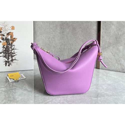 Loewe Mini Hammock Hobo bag in Purple classic calfskin
