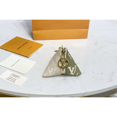 Louis Vuitton M00669 Berlingot bag charm and key holder in Beige Green Monogram canvas