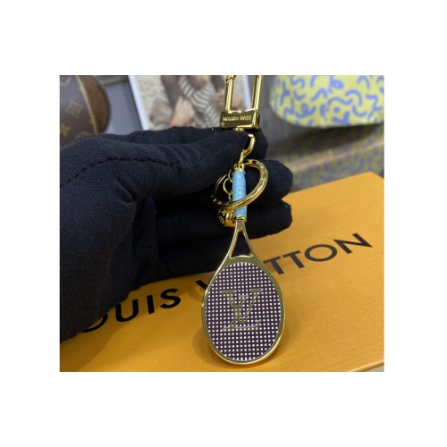 Louis Vuitton M00839 Serve keyring in Blue Leather