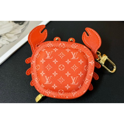 Louis Vuitton M01929 Crab Bag Charm in Orange Leather and Canvas Louis Vuitton M01929 Crab Bag Charm in Orange Leather and Canvas