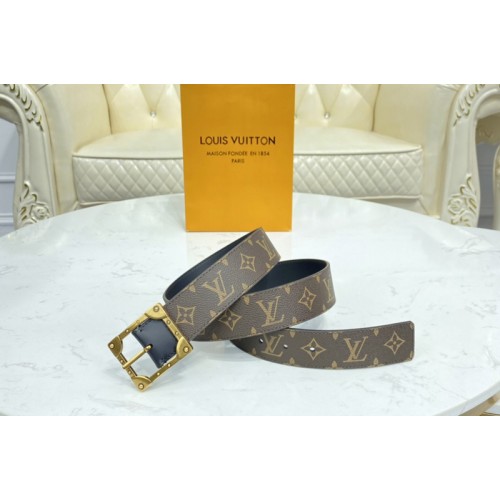 Louis Vuitton M0278Q Trunk 40MM reversible belt in Monogram canvas With Gold Buckle