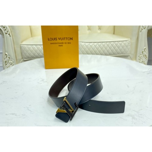 Louis Vuitton M0282V Fancy 40mm reversible belt in Black calf leather With Gold Buckle