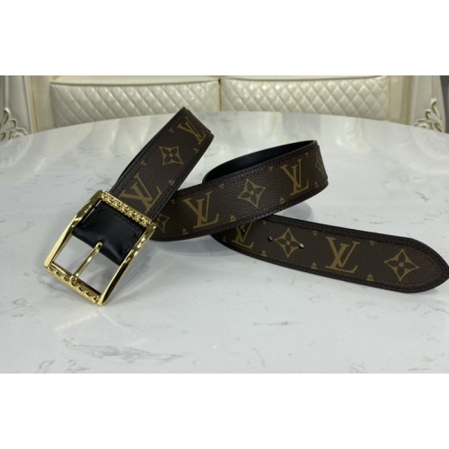 Louis Vuitton M0283V Reverso 40mm reversible belt In Monogram Brown With Gold Buckle