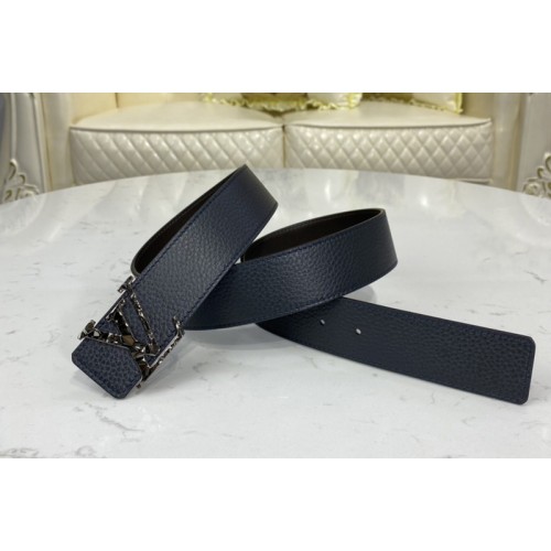 Louis Vuitton M0292V Facets 40mm reversible belt In Navy Blue Chocolate Brown With PVD Buckle