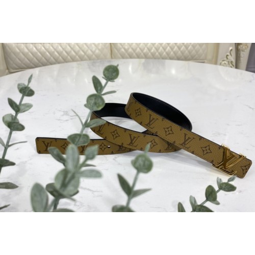 Louis Vuitton M0296X Initiales 25mm belt in Monogram Reverse Canvas With Gold Buckle