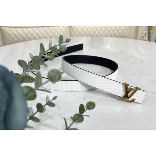 Louis Vuitton M0305V Iconic Pearlfection 25mm Reversible belt In Black White Calf leather