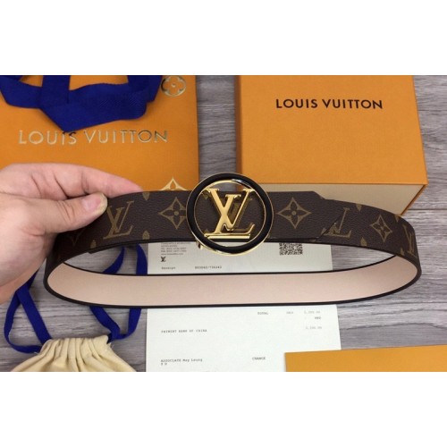 Louis Vuitton M0314U All Around 35mm reversible belt in Cream Black Monogram