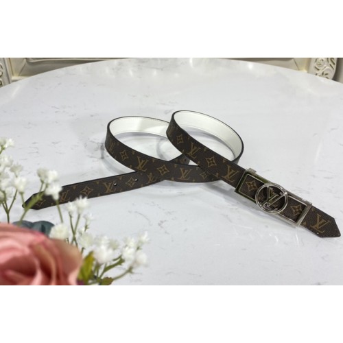 Louis Vuitton M0318U Dauphine 25mm Reversible belt in Monogram White With Silver Buckle