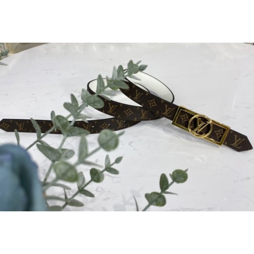 Louis Vuitton M0318U Dauphine 25mm Reversible belt in Monogram White With Gold Buckle