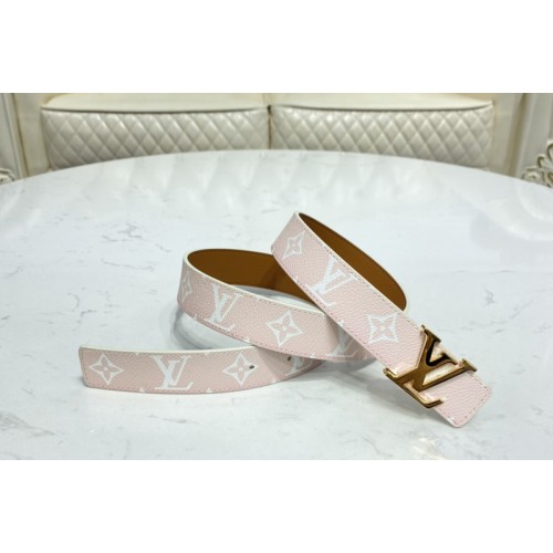 Louis Vuitton M0364V Initiales 30mm reversible belt in Pink Allover Monogram