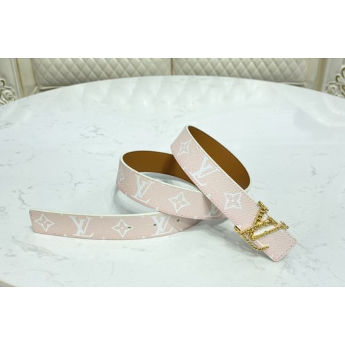 Louis Vuitton M0364V Initiales 30mm reversible belt in Pink Allover Monogram