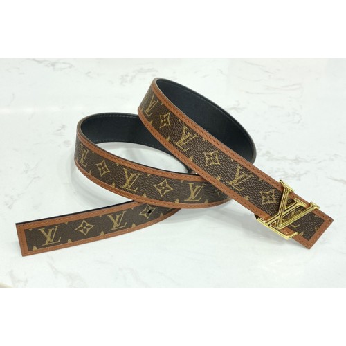 Louis Vuitton M0386W Chain 30mm reversible belt in Black Monogram