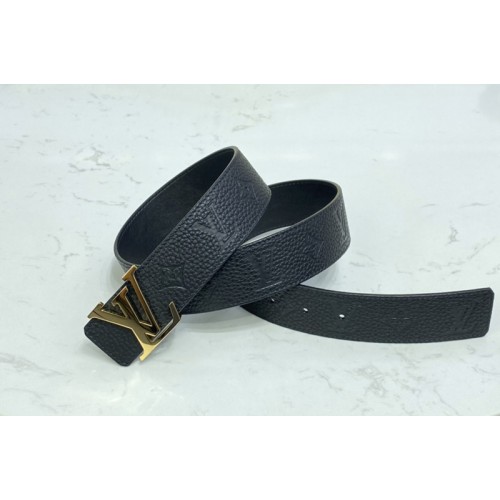 Louis Vuitton M0424V Initiales 40mm reversible belt in Black Taurillon leather With Gold Buckle