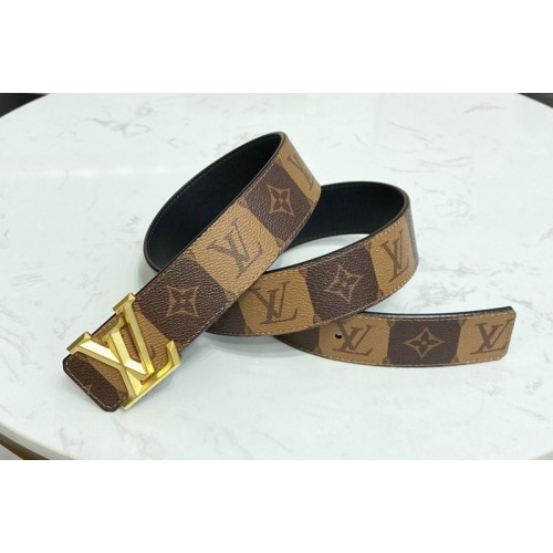 Louis Vuitton M0470V Pyramide Stripes 40mm reversible belt in Monogram Canvas Calf leather