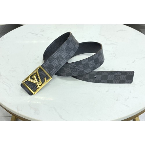 Louis Vuitton M0471V Pyramide Frame 40mm reversible belt in Damier Graphite Canvas calf leather With Gold Buckle