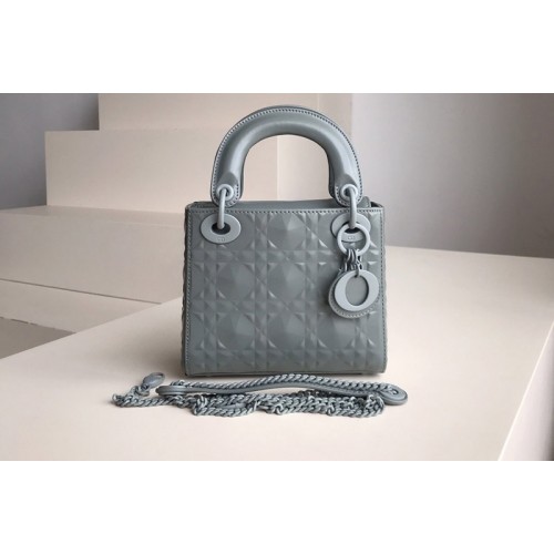 Dior M0505 Mini Lady Dior bag Gray Cannage Calfskin with Diamond Motif