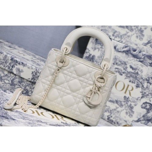 Dior M0505 Mini Lady Dior handbag in Latte Ultramatte Cannage Calfskin