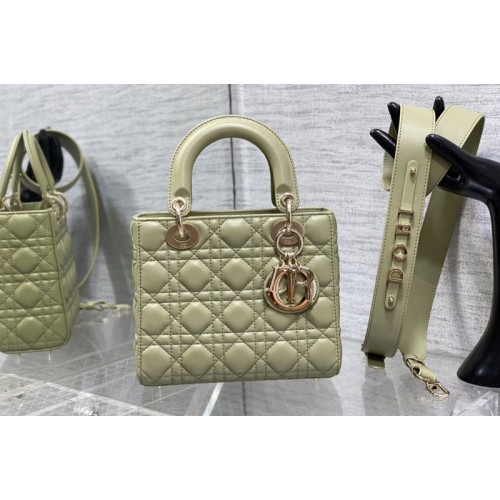 Dior M0538 Christian Dior Small Lady Dior My ABCDior bag in Gray Green Cannage Lambskin
