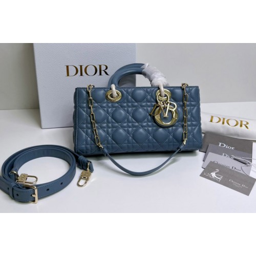 Christian Dior M0540 Lady D-Joy bag in Blue Cannage Lambskin Christian Dior M0540 Lady D-Joy bag in Blue Cannage Lambskin