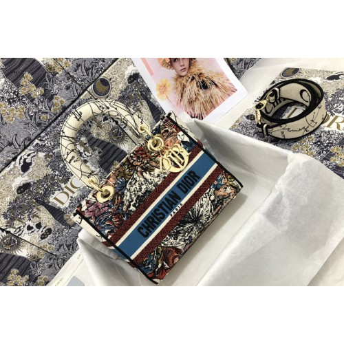Dior M0565 Medium Lady D-Lite bag in Multicolor Embroidery