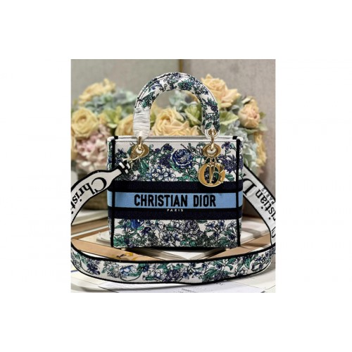 Dior M0565 Christian Dior Medium Lady D-Lite bag in White Multicolor Dior Embroidery