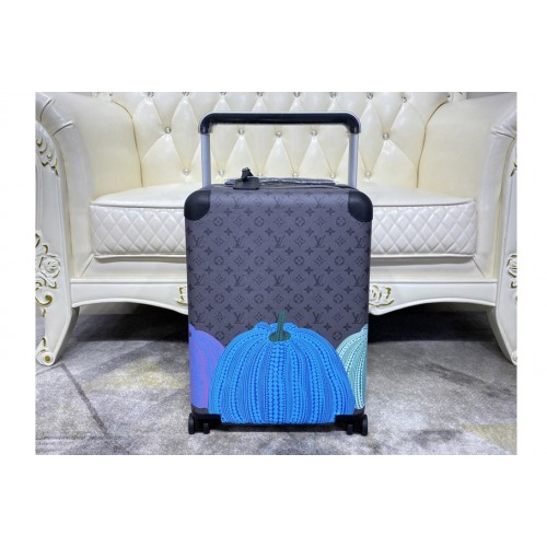 Louis Vuitton M10157 x YK Horizon 55 trolley case in Monogram Eclipse Reverse coated canvas with colorful Pumpkin print