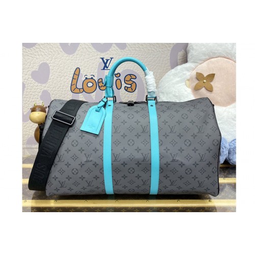 Louis Vuitton M11481 Keepall Bandouliere 50 Bag in Monogram Eclipse Reverse canvas Louis Vuitton M11481 Keepall Bandouliere 50 Bag in Monogram Eclipse Reverse canvas