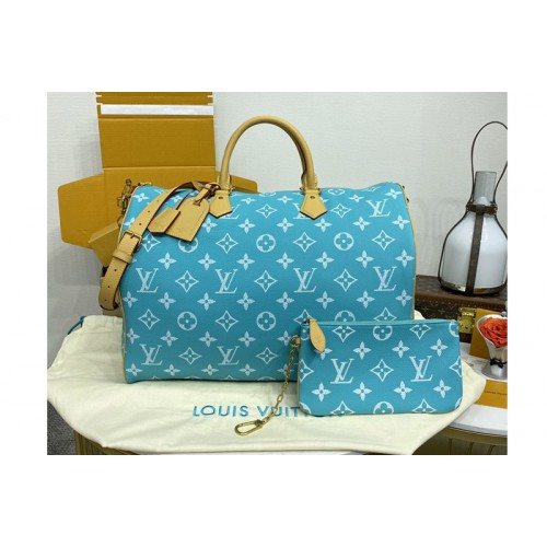 Louis Vuitton M11565 Speedy P9 Bandouliere 50 bag in Turquoise Monogram Calf leather