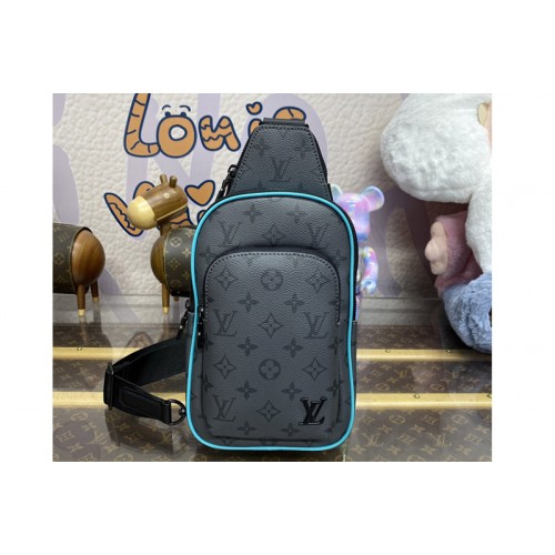 Louis Vuitton M11703 Avenue Slingbag PM bag in Turquoise Monogram Eclipse Reverse canvas Louis Vuitton M11703 Avenue Slingbag PM bag in Turquoise Monogram Eclipse Reverse canvas
