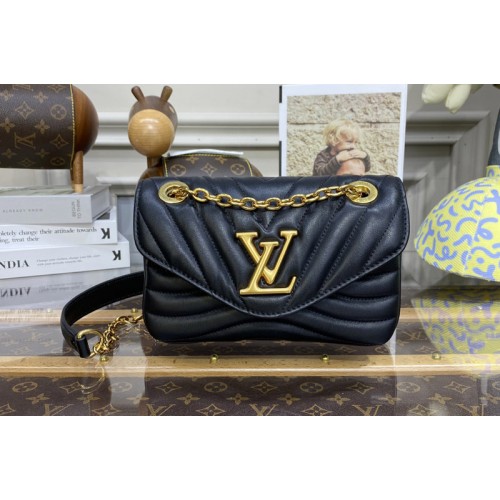 Louis Vuitton M20687 New Wave Chain Bag PM Bag in Black Leather
