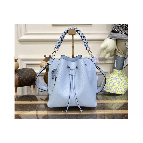 Louis Vuitton M21006 Muria bucket bag in Blue Mahina perforated calfskin leather