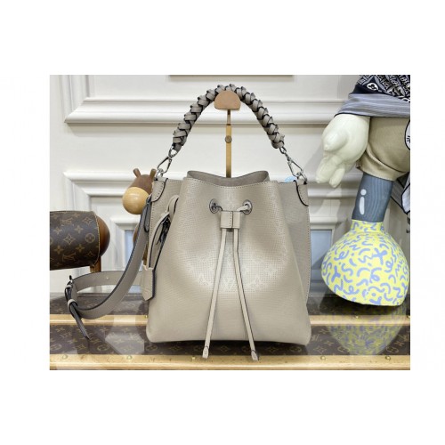 Louis Vuitton M21006 Muria bucket bag in Apricot Mahina perforated calfskin leather