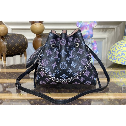 Louis Vuitton M21096 Bella bucket bag in Black Mahina perforated calfskin leather