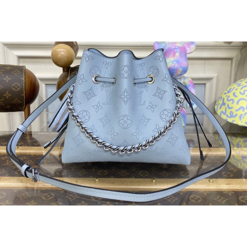 Louis Vuitton M21144 Bella bucket bag in Blue Mahina perforated calfskin leather