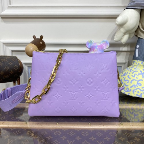 Louis Vuitton M21439 Coussin PM hand bag in Purple Monogram-embossed lambskin