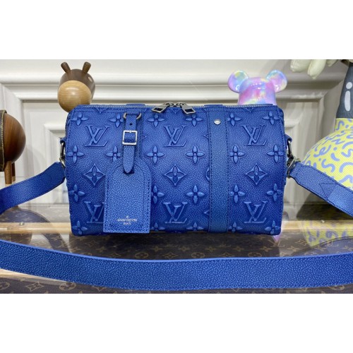 Louis Vuitton M21448 City Keepall Bag in Blue Cowhide leather