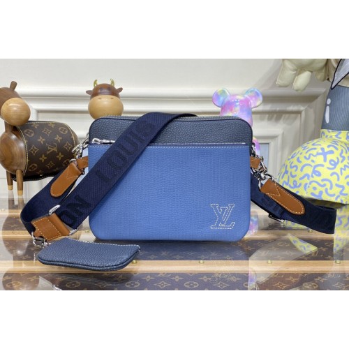 Louis Vuitton M21544 Trio Messenger bag in Denim Blue Taurillon leather