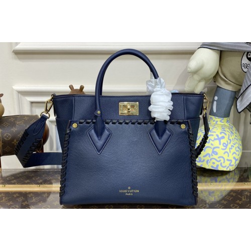Louis Vuitton M21569 On My Side MM handbag in Navy Blue Calf leather