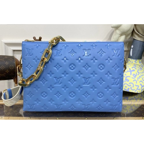 Louis Vuitton M21650 Coussin MM handbag in Blue Lambskin