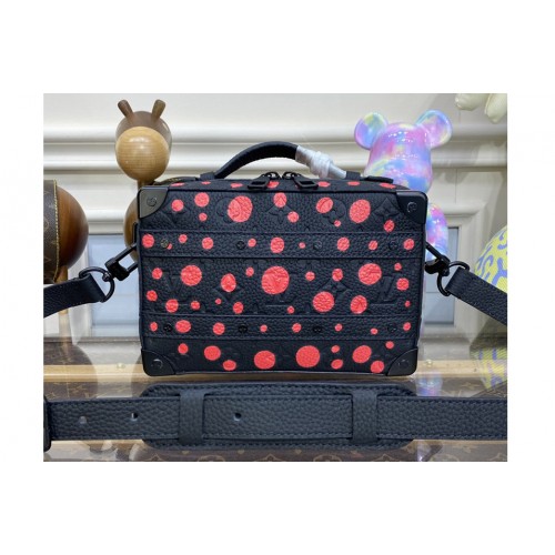 Louis Vuitton M21677 LVxYK Handle Soft Trunk Bag in Black and red Taurillon Monogram cowhide with Infinity Dots print
