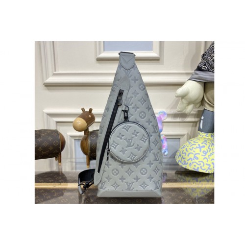 Louis Vuitton M21890 Duo Slingbag Bag in Gray Calf leather