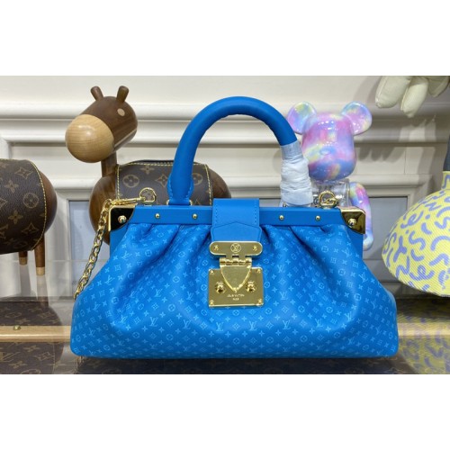Louis Vuitton M22325 Monogram Clutch in Blue Calfskin leather
