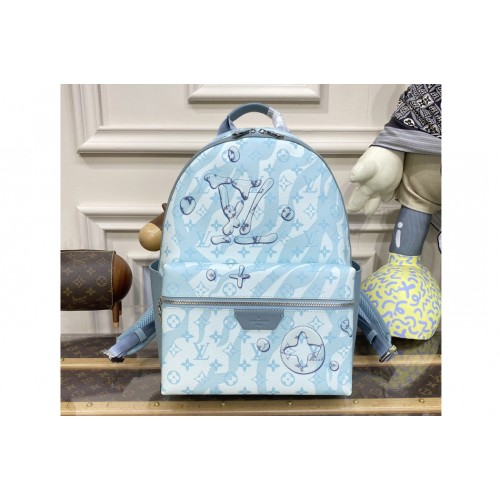 Louis Vuitton M22519 Discovery Backpack in Crystal Blue Monogram Aquagarden coated canvas
