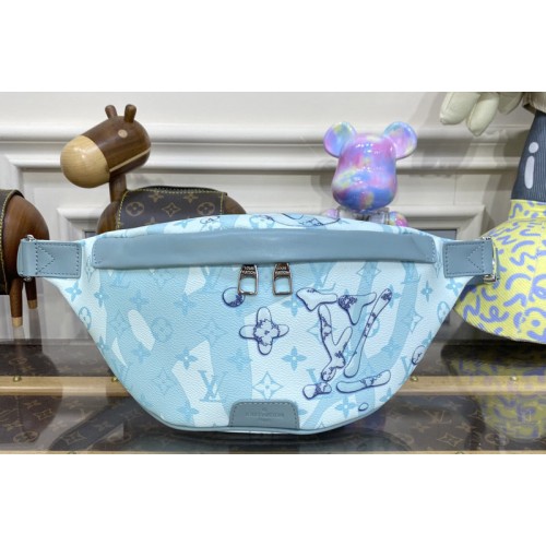 Louis Vuitton M22576 Discovery Bumbag Bag in Crystal Blue Monogram Aquagarden coated canvas