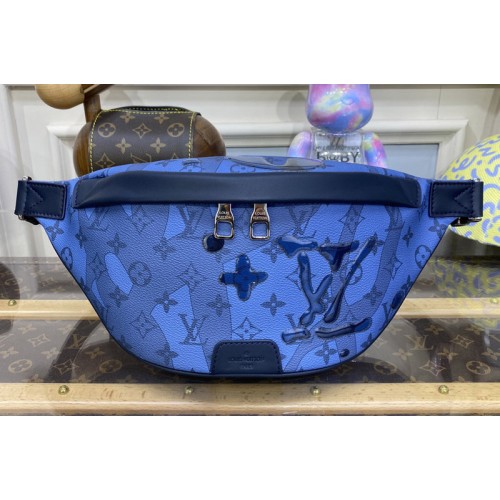 Louis Vuitton M22576 Discovery Bumbag Bag in Abyss Blue Monogram Aquagarden coated canvas Louis Vuitton M22576 Discovery Bumbag Bag in Abyss Blue Monogram Aquagarden coated canvas