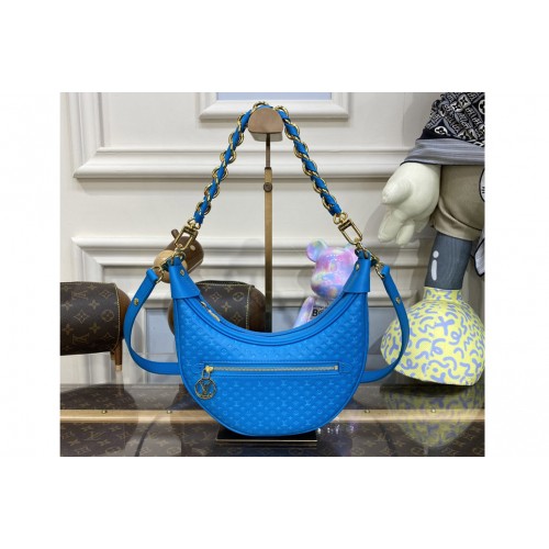 Louis Vuitton M22593 Loop baguette handbag in Blue Calfskin